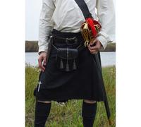 Schottenrock, 8 Yard Kilt, schwarz