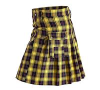 Schottenrock Herren Gothic Kariertes Kendo Kilt Schottland Rock mit Taschen Schottischer Kilt für Herren Taktischer Cargo-Kilt Retro Steampunk Rock Vintage Kleid Mode Cargo Kleider