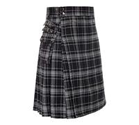 Schottischer Kilt Herren Kariert Klassischer Schottische Tartan Kilt Goth Rock Minirock Streetwear Bequeme Highland Schottenrock Mit Ledergürtel Skater Streetwear