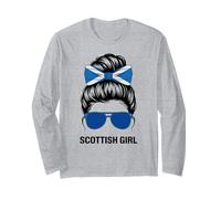 Schottisches Mädchen Schottland Klassische Flagge Spirit Winner Cheer Langarmshirt