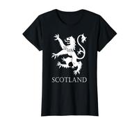 Schottisches Wappen Emblem: Aufgerichteter Löwe Preisgünstiges Grafik-T-Shirt, Damen, Schwarz, L