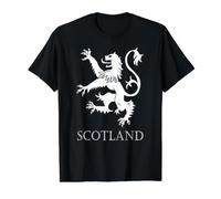 Schottisches Wappen Emblem: Aufgerichteter Löwe Preisgünstiges Grafik-T-Shirt, Herren, Schwarz, S