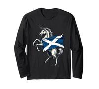 Schottland-Flagge, Einhorn, Herren, Damen, Kinder, lustig, schottisch Langarmshirt