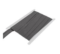 Schrägband, 100 % Baumwolle, 13 mm, 25 mm breit, zum Nähen, Wimpelkette pro 5 Meter (grau, 25 mm breit)