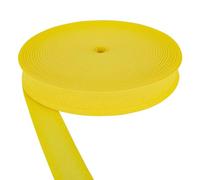 Schrägband, 100 % Baumwolle, 13 mm, 25 mm breit, zum Nähen, Wimpelkette, Zitronengelb, 25 mm breit, 50 m Rolle