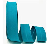 Schrägband in Blaugrün von Byetsa, 30 mm, Poly-Baumwollgewebe, Schrägband auf einer 25-m-Rolle