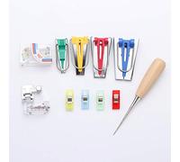 Schrägbandformer für Stoffarbeiten, Nähen, Quilten, mit Nähfuß, Quiltahle, Kugelnadeln, 60 Stück