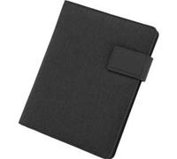 Schreibmappe Stop Ocean Plastic BELIZE RPET, DIN A5, Multifunktionsbänder, 1 Einsteckfach, Stifteschlaufe, Handy-/Tabletaufsteller, 1 Block, Magnetverschluss, RPET, anthrazit