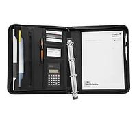 Schreibmappe WEDO, A4, 8 Fächer, herausnehmbare Ringmechanik, inkl. Taschenrechner, Kunstleder, schwarz