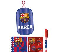 Schreibwaren-Set mit Plüschetui FC Barcelona für Kinder, Einheitsgröße, inklusive Notizbuch und Stift, Design Barça rot und blau mit Wappen, offizielle Lizenz für Schule und Geschenk