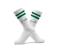 Schriftzug Pride Socken LGBTQ Tennissocken CSD Tennissocken Regenbogen Outfit Christopher Street Day Accessoires I - 37-41 - Grün - lgbt socken￼ lesbisch gay socks rainbow herren 43-46 queer