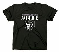 Schroedingers Cat Katze is Still Alive Dead T-Shirt The Big Bang Theory Life, XXL, schwarz