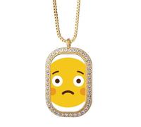 Schüchternes Gelb, niedlicher Online-Fcartoon-Halsketten-Anhänger, Diamant-Kristall, goldener Schmuck
