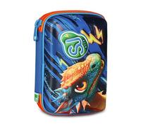 Schüleretui SJ Boy, Speed Pad 3D Seven - Dragon Glide Drache - Hartschalenetui mit Schreibwaren für Kinder + Schlüsselanhänger Pfeife und Kugelschreiber, mehrfarbig