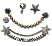 Schuhanstecker CROCS "Jibbitz™ Punk Gunmetal", Kinder, silber (metallicfarben), Zinklegierung, Schuhzubehör, Charm, Anstecker für Crocs Schuhe (96717060-0) metallicfarben