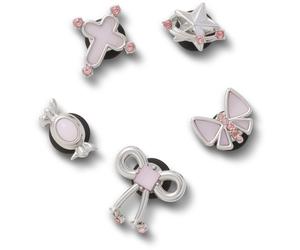 Schuhanstecker CROCS "Jibbitz™ Silver and Pink", Mädchen, bunt (silberfarben, rosa), Zinklegierung, Schuhzubehör Schuhanstecker, Charm, Anstecker für Crocs Schuhe (66206817-0) silberfarben, rosa