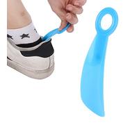 Schuhanzieher, 14 X 4 Cm Kurzer Schuhanzieher Kleiner Tragbarer Bequemer Bogen Dicker Moderater Schuhlöffel Zunge Schuhanzieher mit Aufhängeloch Reisetragbar für ältere Menschen(Blau)