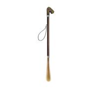 Schuhanzieher Foxterrier Extra Lang 67 cm - Eleganter Schuhlöffel mit Hundekopf Griff & Holzoptik für bequemes Anziehen ohne Bücken