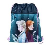 Undercover Turnbeutel Frozen 2 mit Elsa & Anna - Schuhbeutel Mädchen zum Zuziehen mit Sicherheitsverschluss & Reißverschluss Fronttasche - 32 x 41 cm