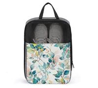 Schuhbeutel für Männer und Frauen, blau-grüne Blätter, Schuhbeutel mit Reißverschluss, atmungsaktiv, Golf-Schuhtasche für Reisen, Outdoor, Schuhaufbewahrung, Organizer für Sport, Geschäftsreisen,