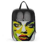 Schuhbeutel für Männer und Frauen, grüne Damengesichts-Schuhtasche mit Reißverschluss, atmungsaktiv, Golf-Schuhtasche für Reisen, Outdoor, Schuhaufbewahrung, Organizer für Sport, Geschäftsreisen,