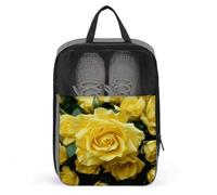 Schuhbeutel für Reisen, anmutige gelbe Rose Blume bedruckte Schuhtasche für Reisen Reise Schuhtasche wasserdicht tragbar Organizer Sneaker Reisetasche für Damen und Herren, anmutige gelbe Rosenblüte,