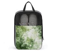 Schuhbeutel für Reisen, grüner Stil, Malerei, bedruckter Schuhkoffer für Reisen, Schuhtasche, wasserdicht, tragbar, Organizer, Sneaker, Reisetasche für Damen und Herren, grüne Malerei, Einheitsgröße,