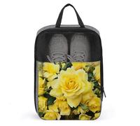 Schuhbeutel mit gelber Rose, Schuhbeutel für Reisen, wasserdichte Schuhtasche, Schuhaufbewahrung, Organizer mit Reißverschluss und Griff, Sneaker-Tasche, Schuhbeutel, Stil, Einheitsgröße, Schuhbeutel