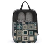 Schuhbeutel mit quadratischem Muster, Schuhbeutel für Reisen, wasserdichte Schuhtasche, Schuhaufbewahrung, Organizer mit Reißverschluss und Griff, Sneaker-Tasche, Schuhbeutel, Stil, Einheitsgröße,