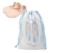 Schuhbeutel - Satin 18 x 28 cm | Stoffbeutel mit Kordelzug Ballett Shóe Storage ags, waschbare Organizer-Taschen | Shóe Covers für Reisen, leicht, staubdicht, Ballettzubehör, Blau - Sky Blue, Se