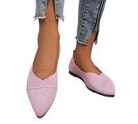 Schuhe Breite Füße Damen - Ballerinas Schwarze Ballerina Sportliche Weich Tanzschuhe Balerinaschuhe Runde Zehe Flache Walkingschuhe Slip-On Geschlossene Flat Sommerschuhe Rot 39