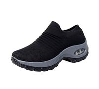 Schuhe Frauen Mesh Schuhe Dicke Boden Plattform Schuhe Luftkissen Schaukelschuhe (38,Schwarz)