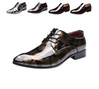 Schuhe Herren Leder, Hochzeitsschuhe Herren Anzug Schuhe ederschuhe Hochzeitsschuhe Schnürhalbschuhe Klassischer Business Schnürschuh Blau Gold Grau Rot Schwarz Braun Khaki 37-48