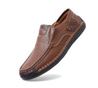 Schuhe Herren Slipper Slip on Sneaker Loafer Mokassins Turnschuhe Leichte Sommerschuhe Anzugschuhe Atmungsaktive Business Freizeitschuhe Schlupfschuhe Stilvoll Pantoffeln (Brown1, 43)