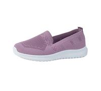 schuhe weite h damen Sneaker Slip on Damen Leicht Orthopädische Turnschuhe Bequem Rutschfeste Walkingschuhe Leicht Breite Füße Laufschuhe Flach Sommerschuhe Sportschuhe sneaker mit keilabsatz Lila 39