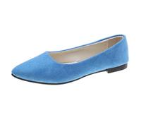 Schuhe Zum Kleid Damen - Flache Für Sportliche Ballerinas Sportlich Spitz Atmungsaktive Ballettschuhe Tanzschuhe Flach Weich Sommerschuhe Ballerina Klasssische Walkingschuhe Blau 42