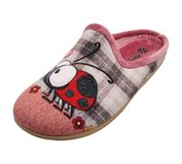 Schuhkönig ALBEROLA HAUSSCHUH/PANTOFFEL HELLE SOHLE MARIENKÄFER Blumen u. Herzen X32160A (Normal, EU Schuhgrößensystem, Erwachsene, Damen, Numerisch, M, 40)