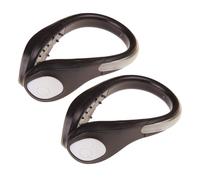 Schuhlichter - 2 Stück, ABS, 9 cm, zum Anklippen, verbessert die Sicherheit beim Spazierengehen, Joggen, Skaten, Rollschuhlaufen, integrierte Reflektoren, passend für Fersen, anpassungsfähige 6-8,5 cm