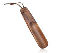 Schuhlöffel Holz Klein,Schuhanzieher Klein Brauner Schuhlöffel Aus Holz Kleiner Schuhheber Shoe Horn Kurz Schuhanzieher Schuhhilfe zum mit Hängendem Seil für Männer Frauen Schwangerschaft(15.5cm)