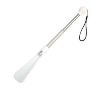 Schuhlöffel lang metall schuhanzieher edelstahl schuhloeffel shoe horn reiseschuhlöffel Kein Bücken erforderlich Schuhanziehhilfe Edelstahl Ausziehbar Mobil Komfortabler Griff (18-92 cm,White)