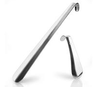 Schuhlöffel Metall Lang, 2-Pack Schuhanzieher - 42&17cm, Schuhanzieher Lang Edelstahl, Sehr Stabile Ausführung Ideal für Reisen - Mann, Frauen, Kinder, Senioren