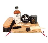 Schuhpflegeset für rahmengenähte Schuhe Schwarz mit Burgol- Bürsten- Ledersohlenöl-Pomade-Schuhwachs