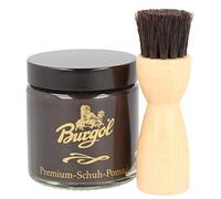 Schuhpflegeset mit Schuhpomade DUNKELBRAUN und Tiegelbürste