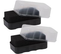 Schuhpolitur Schwamm 2er-Set - für Leder & Kunstleder - verleiht neuem Glanz, kratzfreie Pflege, neutral für alle Farben - inkl. Aufbewahrungsbox