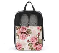 Schuhtasche mit Rosenmuster, Reise-Schuh-Organizer, wasserabweisend, mit Reißverschluss, Sneaker, Staubbeutel, grau, Einheitsgröße, modern, grau, Einheitsgröße, Modern