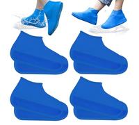 Schuhüberzieher Wasserdicht Playshoes Überzieher Mehrweg Silikon Überziehschuhe Überschuhe Shoe Cover Regenüberschuhe Für Regen Schneetag Wüstenstrand Blau 4 Paar