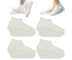 Schuhüberzieher Wasserdicht Playshoes Überzieher Mehrweg Silikon Überziehschuhe Überschuhe Shoe Cover Regenüberschuhe Für Regen Schneetag Wüstenstrand Weiß 4 Paar