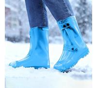 Schuhüberzieher Wasserdicht, Silikon Regenschutz Schuhe Schuhüberzieher, Überschuhe Regenüberzieher Schuhe Wiederverwendbare Anti-Rutsch Schuhüberzieher für Regen, Größen EU 34-45 (Blau, 38/39)