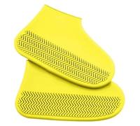 Schuhüberzüge für Regentage Silikon-Überschuhe, Mehrfarbig, mehrere Größen, Packung mit 4 Paaren(Yellow,M(33-37))