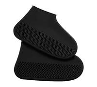 Schuhüberzüge für Regentage Silikon-Überschuhe, Mehrfarbig, mehrere Größen, Packung mit 4 Paaren(Black,L(38-42))